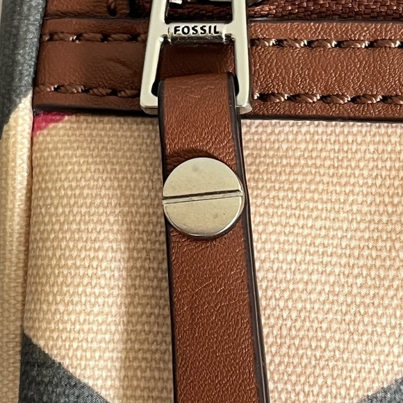 Fossil Issue 1954 Crossbody Bag Purse PVC Coated Geometrical colorful Design - Picture 14 of 16